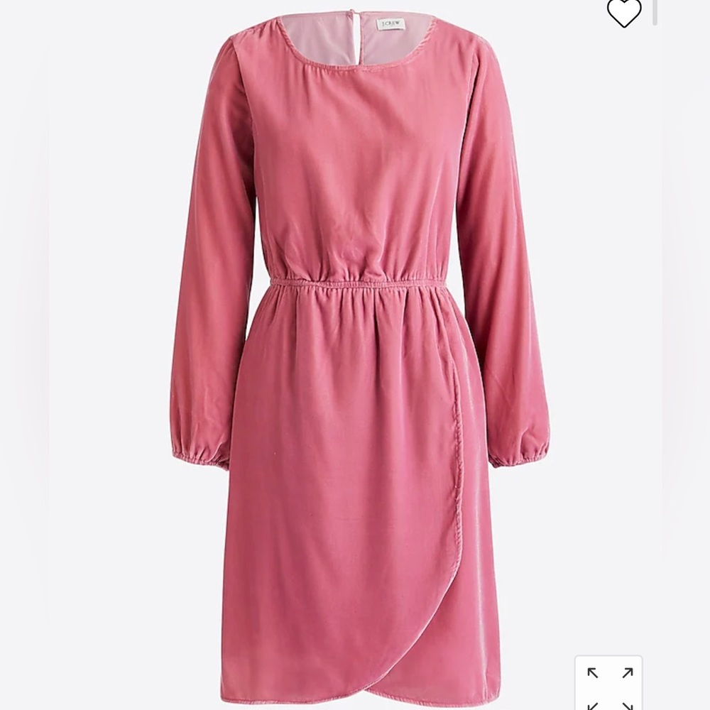 J Crew Velvet Tulip hem dress pink